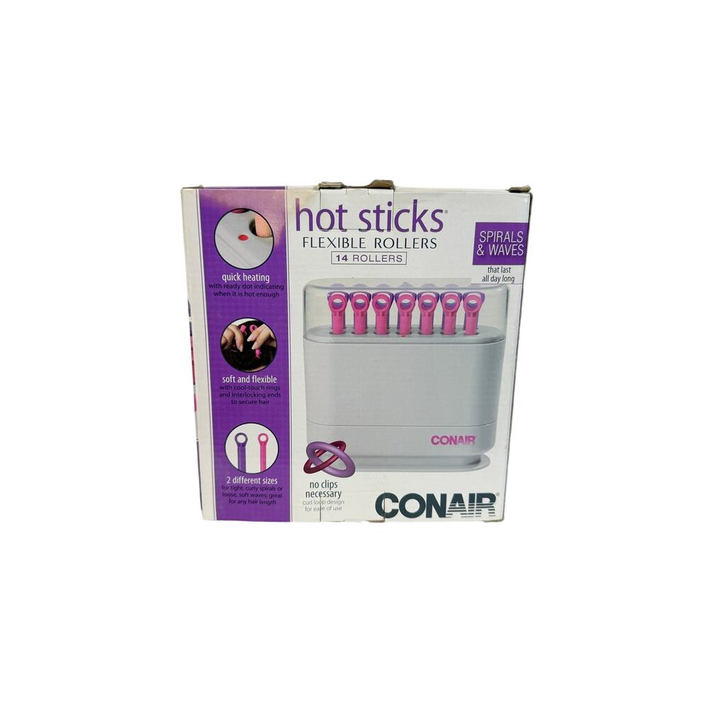 Conair Hot Sticks Traveller 14 Flexible Roller Retro 1988 Cheer Pageant VTG Used